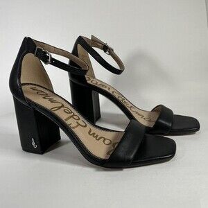 Sam Edelman Womens Daniella Black Ankle Strap Block Block Heels Size 7.5 M